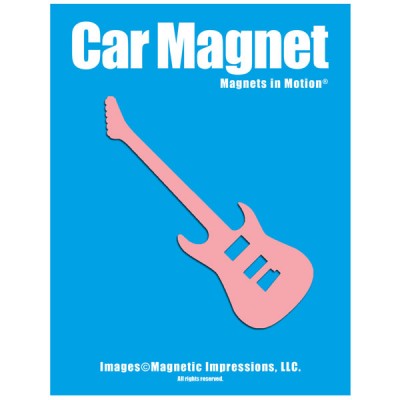 Electric Guitar Car Magnet White   